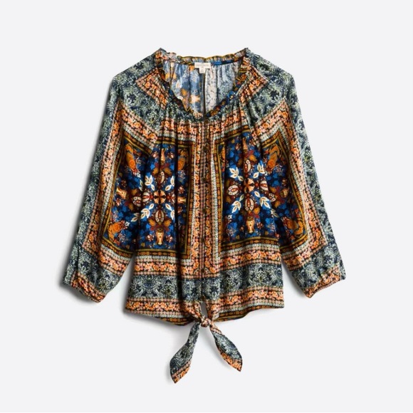 Mason & Belle Ginna Tie Front Top - Picture 1 of 4